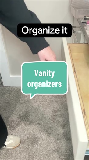 Vanity organizers in four different sizes. Organize any cabinet. #organize #drawerorganization #vanityorganization