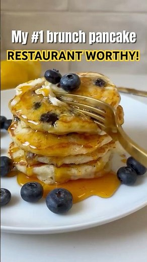 Lemon Blueberry Pancakes (20 Minutes, Restaurant-Worthy!) #pancakes #breakfast