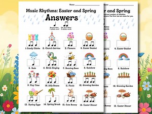 Elementary Rhythm for Easter and Spring (PDF Instant Download Music Worksheet   Answers) - Etsy Canada