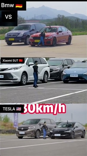 Automatic Emergency Braking (AEB) Test: BMW vs. Tesla vs. Xiaomi SU7🇩🇪🇺🇸🇨🇳