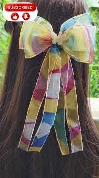How to make simple easy Ribbon Bow 🎀|Double layer Bow#hairaccessories#hairbowmaking#bowtutorial