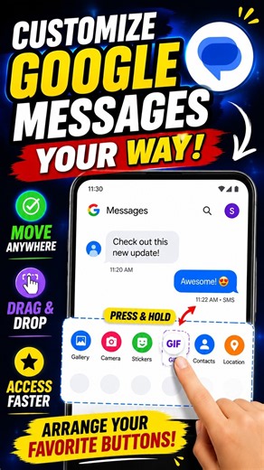Move Google Messages Buttons Anywhere! #howto #google #message