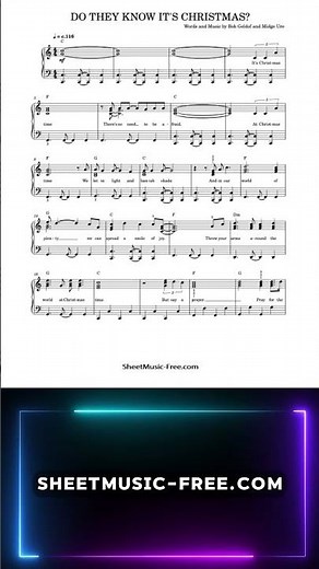 Do They Know It’s Christmas Sheet Music ♪ Band Aid