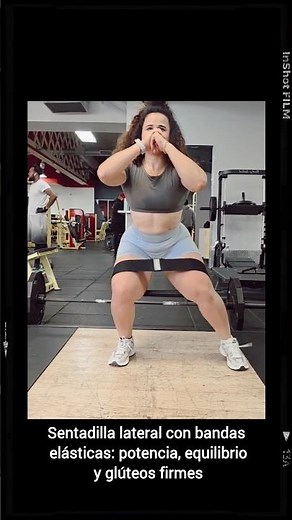 Lateral squat with resistance bands: power, balance and firm glutes #workout