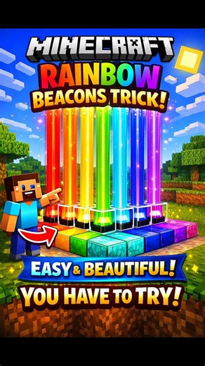 Minecraft But I Made a Full Rainbow Beacon 🌈🔥