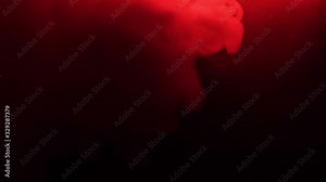 Red smoke spreads like fog. Texture of cigarette white smoke on a black background. Slow motion.