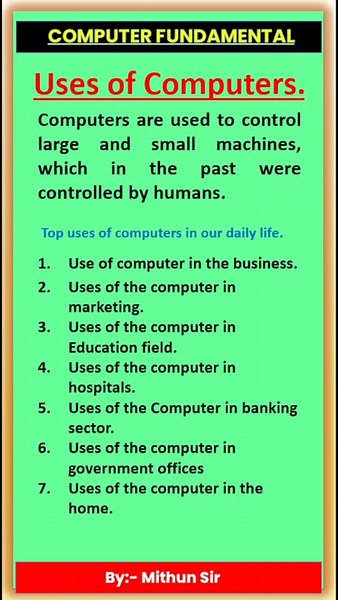 Uses of Computers.