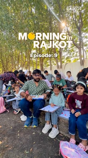 Rajkot Vlogs on Instagram: "Free art workshop in Rajkot 🎨 | ☀ Morning in Rajkot — Episode 9. Every Sunday morning, people of all age groups can learn and explore different types of art — not limited to sketching, but many creative art forms. This workshop is open for beginners, art lovers, children, and adults who want to spend time with creativity, colours, and imagination, away from mobile screens. If you are interested in drawing, painting, or creative art, visit once and experience it yours