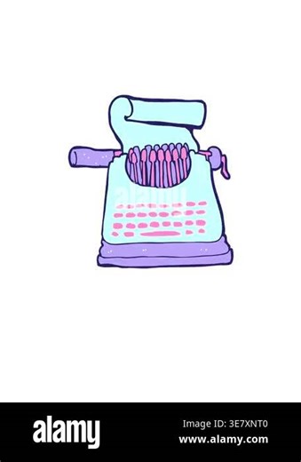 rise and float animation of cartoon typewriter Stock Video Footage - Alamy