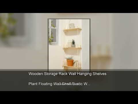 Wooden Storage Rack Wall Hanging Shelves Plant Floating Wall Shelf Rustic Wood Shelves Bedroom