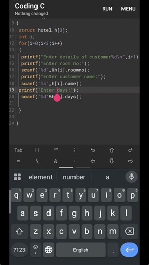 🏨 Hotel Management System in C | Advanced C Programming Project#cprogramming #coding #shorts#viral