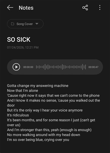 So Sick cover — Gotta Change My Answering Machine (lyrics included)