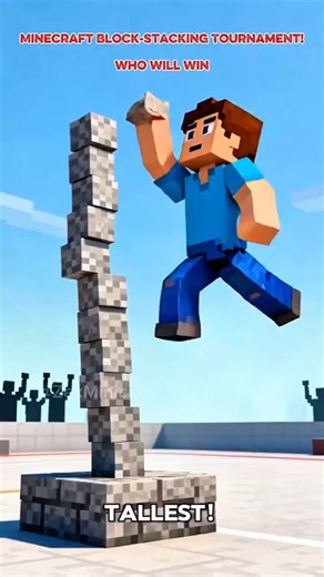 Minecraft Block-Stacking Tournament! Who Will Win? ll #shorts #minecraft