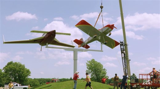 Now gracing the pole off Hwy. 41 near EAA’s headquarters in Oshkosh are a Velocity and an RV-8, representing our proud legacy in homebuilt aircraft. #EAA #Oshkosh #aviation #planespotting #avgeek #homebuiltaircraft #aircraft | EAA - The Spirit of Aviation