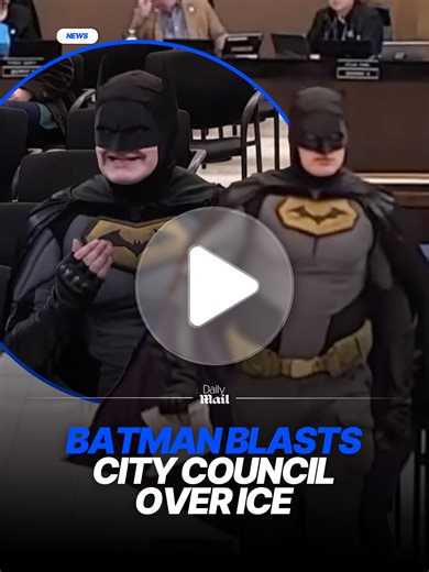 The man, only identified as 'Batman', took Santa Clara City Council to task over their stance on co-operation with ICE. The city is set to host Super Bowl 60 in February, but Batman accused the council of putting its citizens at risk if it lets ICE 'walk all over' them. #news #america #batman #superbowl