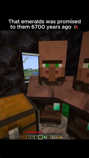 That emeralds was promised to them 6700 years ago... #minecraftshorts #minecraftmemes #minecraft