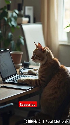 Boss Cat at Work 💻🐱 | Funny Office Cat Typing on Laptop