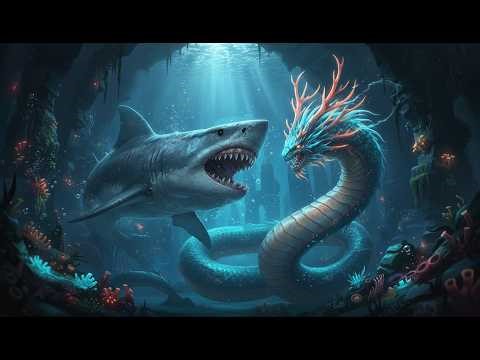 Giant Shark & Serpent King: The Dark Labyrinth | Deep Sea Terror