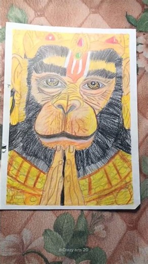 Hanuman ji drawing 🤩💖|Crazy arts 20 `#shorts #drawing #sketch #art
