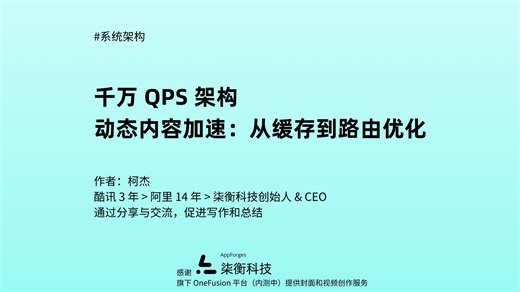 千万 QPS 架构，第 18 讲：「动态内容加速：从缓存到路由优化」