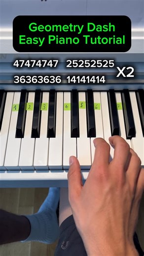 TryPiano | Pianist & Content Creator on Instagram: "Geometry Dash -Easy Piano tut #pianotutorial #tutorial #fyp #geometrydash"