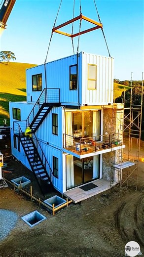 Stacked Shipping Container House Got That Crazy Glow Up 🔥🏡#shorts