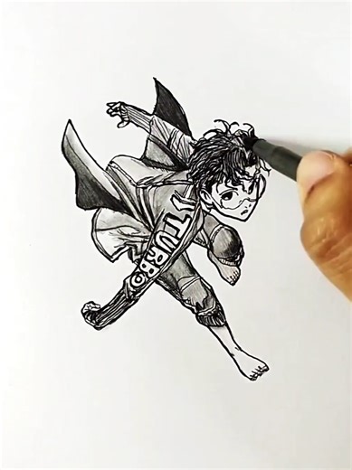 Drawing Okarun from Dandadan with AR Drawing App