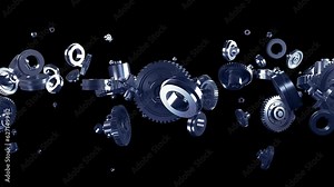 Chrome Parts in a 3D animation