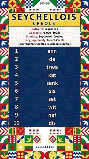 NUMBERS IN THE SEYCHELLOIS CREOLE