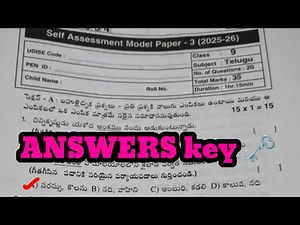 9th class 💯 Telugu fa3 self assessment model 3 real question paper with key