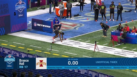 Breece Hall runs official 4.39-second 40-yard dash at 2022 combine