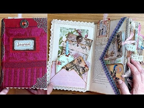 Junk Journal Flip Through - My Version Of Altered Book of Pockets Inspired By Natasa -Treasure Books
