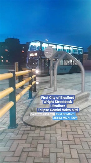 First Bradford 35663 MD71 EOY Behind to 37073 - YJ08 GYG Route 640 to Buttershaw. Aqours love live!