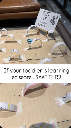 By Shraddha ✨! Activities , Ideas , Gifts & DIY art for kids🌈 on Instagram: "Who knew trash = toddler treasure? 😅 I turned our old worksheets into a “scissor runway,” taped it over the table — and suddenly my toddler is a pro paper-cutter. No crayons. No mess. Just snips, giggles & tiny pieces everywhere. Let’s reuse the waste… and sneak in some skill-building while we’re at it! ✂️🙌"