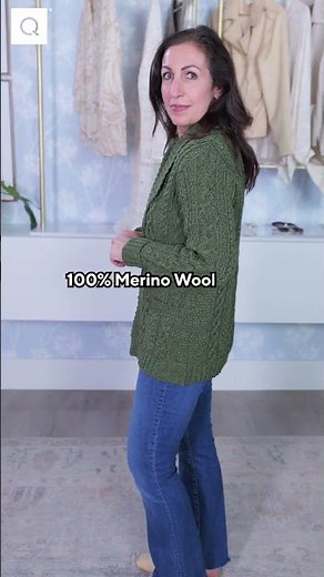 Today's Special Value 🚨 Aran Crafts Merino Wool One-Button Sweater Cardigan | QVC
