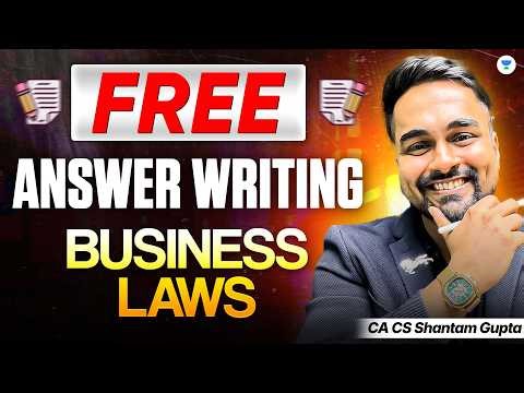 FREE Answer Writing | CA Foundation Business Laws | CA CS Shantam Gupta