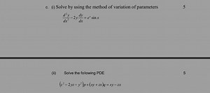 c. (i) Solve by using the method of variation of parameters5d... | Filo