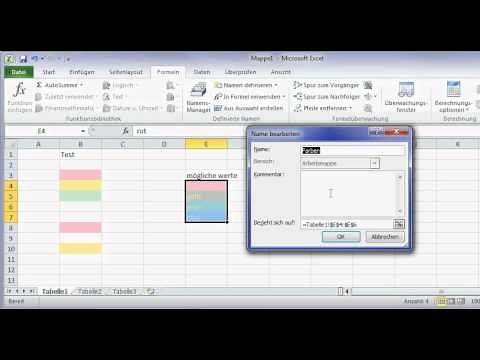 Excel 2010 mit Farb-Dropdowns - erweitern
