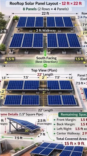 solar panel installation drawing and 3d wiew