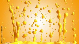 Slow Motion shot of orange juice splash isolated background with alpha channel. 3d 4K
