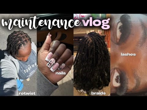 VLOGTOBER WEEK 2 ✨ Maintenance Week + Trip Prep | Retwist, Braids, Nails, Lashes & Pack With Me