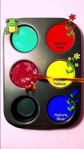 Vibrant Color Mixing Acrylic Paint (Red +Yellow+ Blue = ?) | Satisfying ASMR Tutorial #colormixing