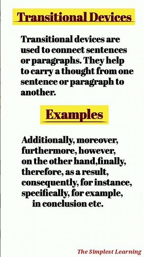 Transitional devices #english #englishgrammar #preposition