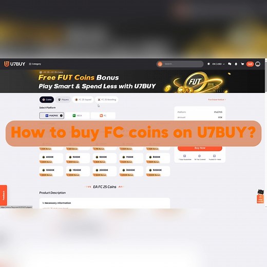 U7BUY Official on Instagram: "🕹️ Get FC25 Coins FASTER AND CHEAPER! 🚀 🔥 Step-by-step guide to buying on u7buy.com— ✅ Choose your platform & coins ✅ Apply code 'igu7' for instant discount 💸 ✅ Secure payment & quick delivery! 🛡️ 💬 Still have questions? Leave them in the comment to let us know! 👉 Link in my bio to learn more about us & level up your game NOW! 🎮 #u7buy #fc25#easportsfifa #futcoins #fifa25"