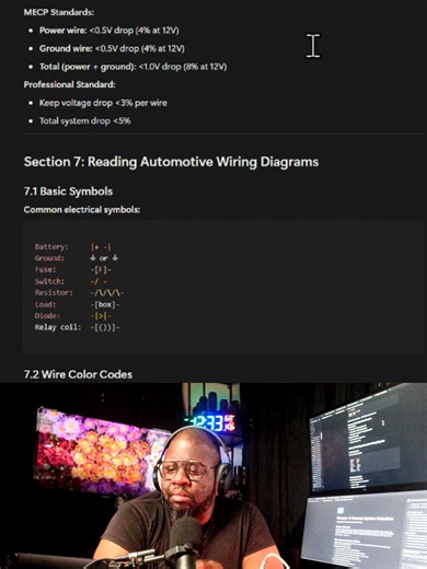 Professional Automotive Wiring & Fusing Guide — Chapter 1: PT 4.2 Automotive Electrical Fundamentals Chapter Overview Reading Time: 45-60 minutes Skill Level: Foundation → Installer Prerequisites: None — designed for beginners Before you can properly size wire or select fuses, you must understand how electricity works in vehicles. This chapter builds your foundation in automotive electrical theory, covering the fundamentals that every professional installer must know. What You'll Learn: How elec