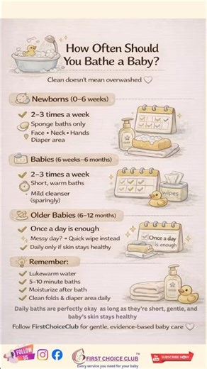 🛁 How Often Should You Bathe a Baby?