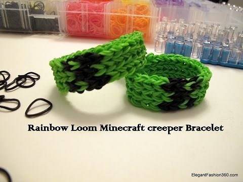 How to make Minecraft Creeper Bracelet on Rainbow Loom