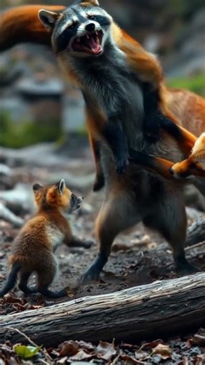Red Fox vs Raccoon Brutal Fight in the Woodland Ravine