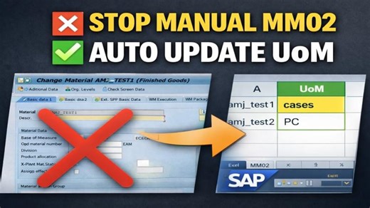 SAP MM02 Mass Update Using Excel VBA | Change Unit of Measure Automatically (Part 2) | Amjad Mahmood