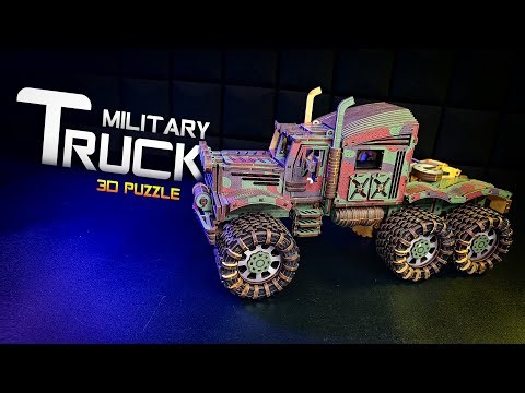 Military Truck 475 Pieces 3D Puzzle out Of Wood, by TheGravix | Unboxing, Building & Review